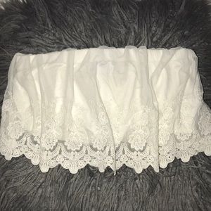 White lace crop top